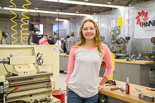 Sarah at the Industrial Design Lab