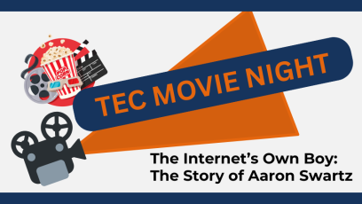 TEC Movie night. Old school film camera reel, popcorn