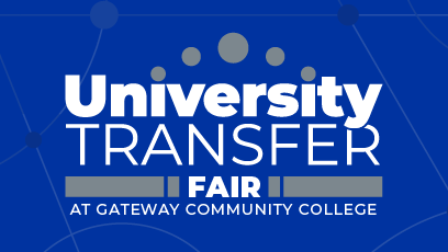 The phrase "University Transfer Fair Event" with the MCCCD and its ten colleges' logo underneath.