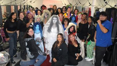 Group photo of the beauty and wellness students at GateWay who all participated in the Movie Night Hairextravaganza. 