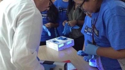 Female student learning STEM