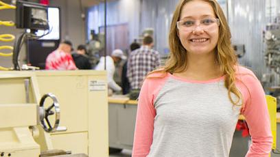 Sarah at the Industrial Tech Lab