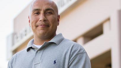 Juan Contreras outside GateWay Community College