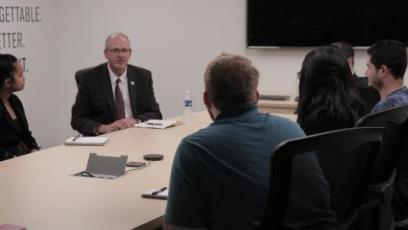 Scott Stump meeting with GateWay students