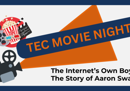 TEC Movie night. Old school film camera reel, popcorn