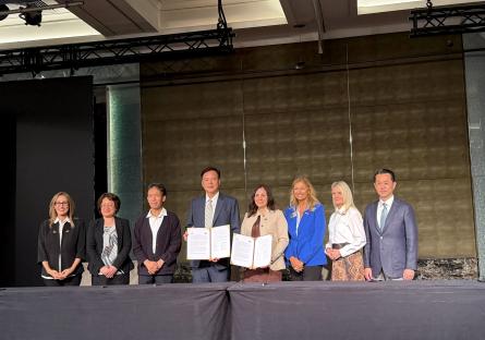 Delegation of educators including Dr. Amy Diaz, GWCC President; Dr. Kimberly Britt, Maricopa Community Colleges Executive Vice Chancellor and Provost; and Valerie Jones, Maricopa Community Colleges Vice Chancellor of Workforce and Economic Development.