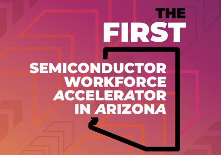 First semiconductor workforce accelerator in Arizona text on the state of AZ