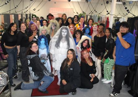 Group photo of the beauty and wellness students at GateWay who all participated in the Movie Night Hairextravaganza. 