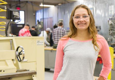 Sarah at the Industrial Tech Lab