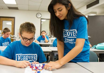 Student Engages in Fun Activity at DISCOVER summer camp at GateWay Community College
