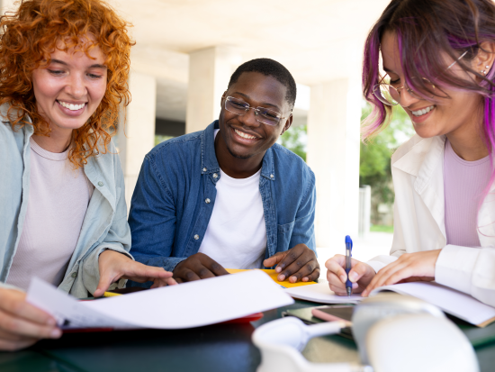 Group of students studying