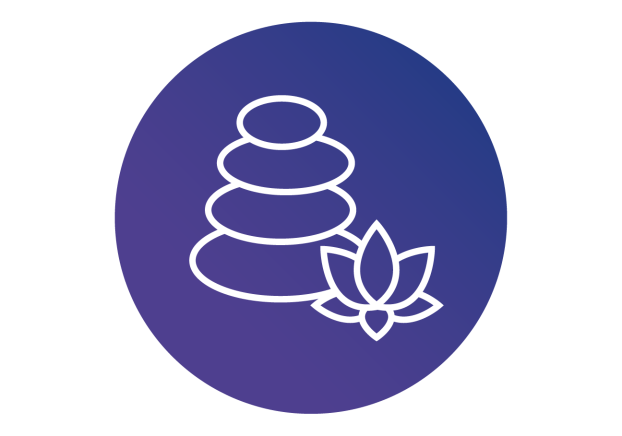 Stones and small lotus flower illustration