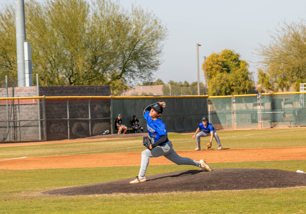 GateWay Baseball Athlete pitching the ball toward the batter